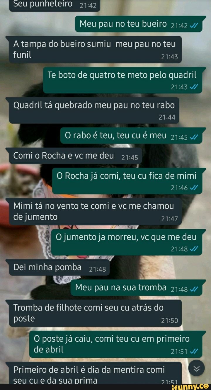 Seu punheteiro Meu pau no teu bueiro A tampa do bueiro sumiu meu pau no teu