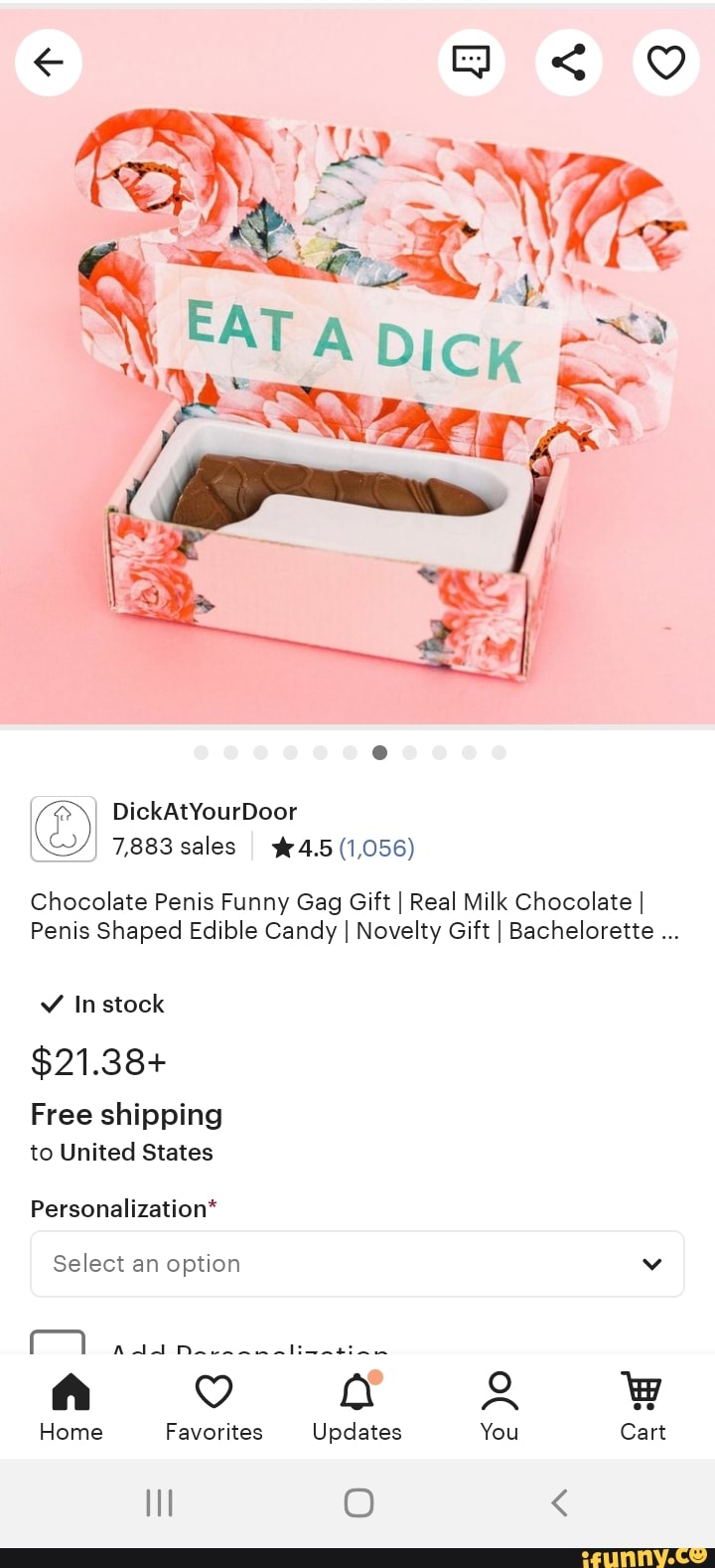 DickAtYourDoor 7,883 sales I 4.5 (1,056) Chocolate Penis Funny Gag Gift I  Real Milk Chocolate I