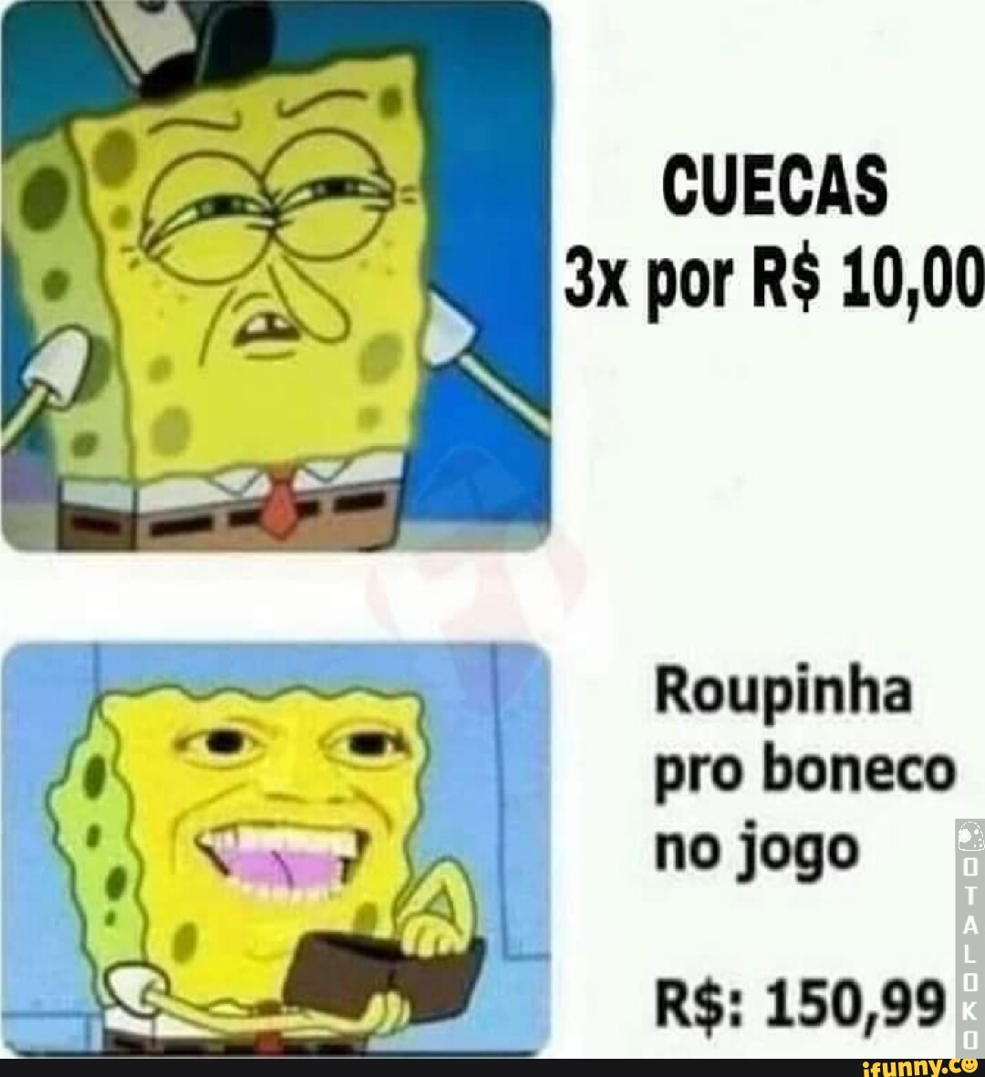 Memes acessíveis - Descrição: No 1° quadro: um boneco de roupa