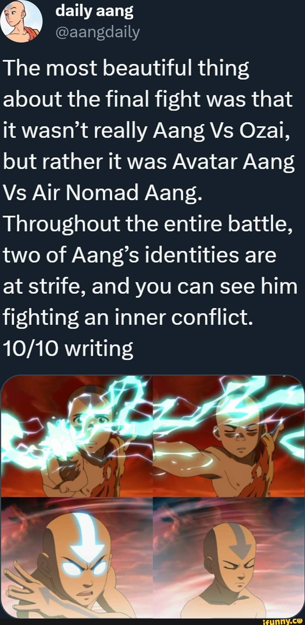 It's pretty unbelievable how the final battle of the Avatar series