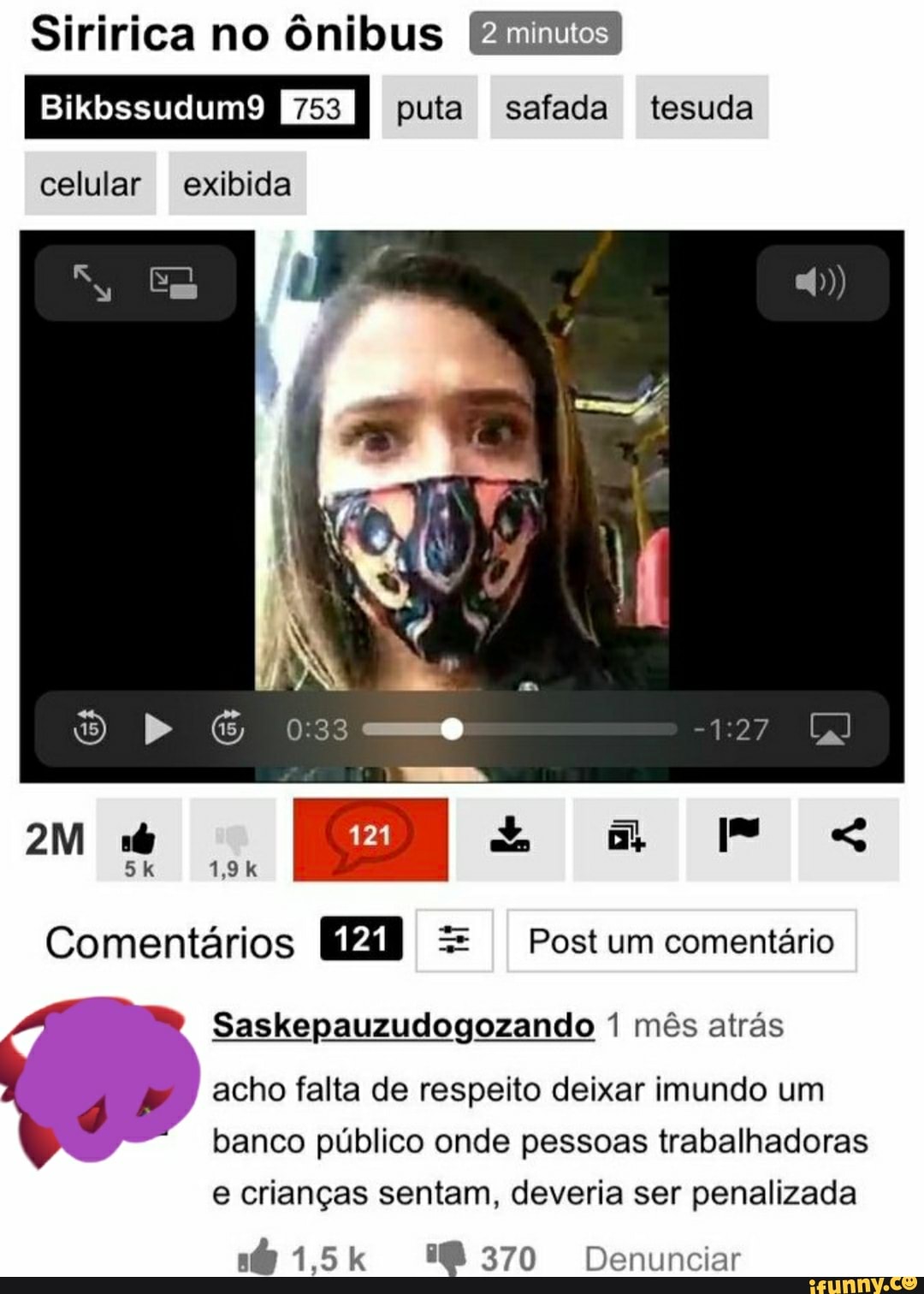 Siririca no ônibus Bikbssudum9 puta safada tesuda celular exibida ES 121  Comentários [121 Post um comentário