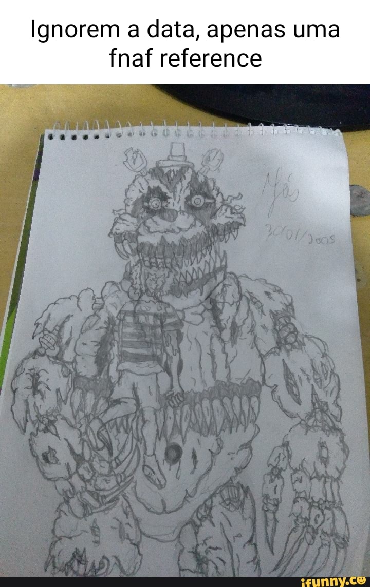 Fnaf Desenho - NIGTHMARE CHICA