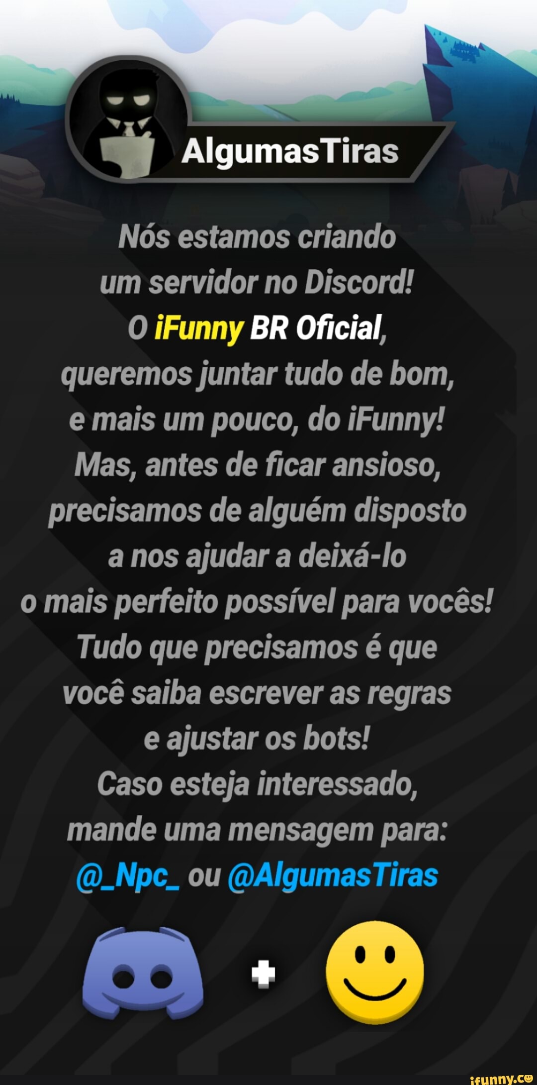 Venha para o servido do Discord do iFunny BR, OFICIAL! Estamos