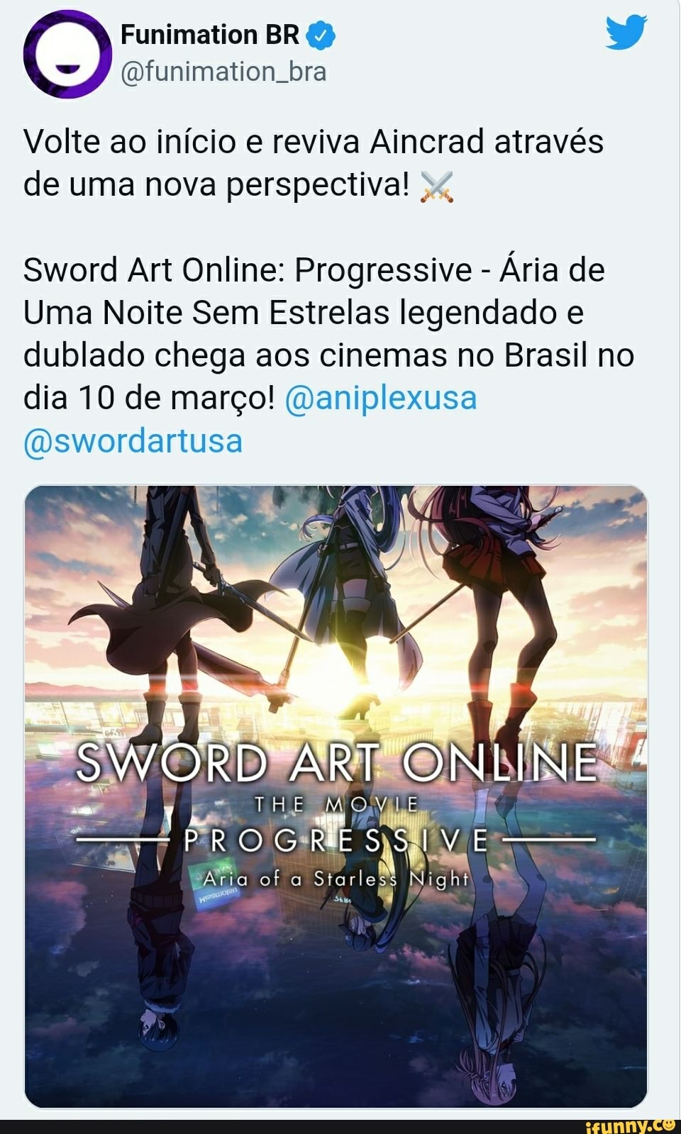 Novo filme de Sword Art Online Progressive chega aos cinemas em