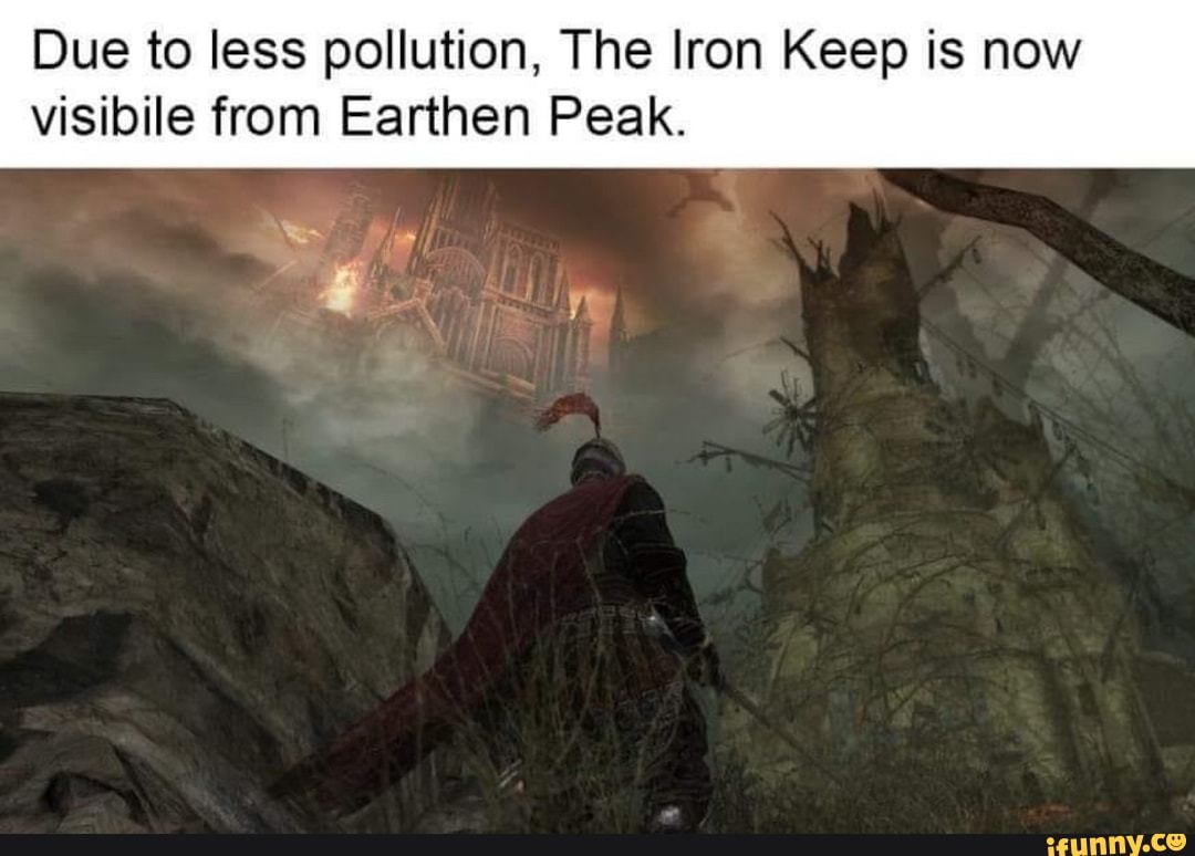Due to less pollution, The Iron Keep is now visibile from Earthen Peak