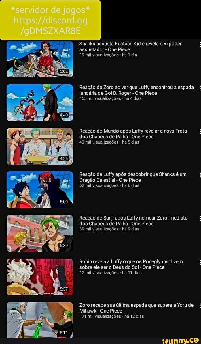 Reação de Sanji após Luffy nomear Zoro imediato dos Chapéus de