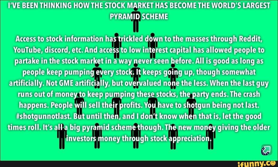 Stock Pyramid #finance #stocks #stonks #pyramidscheme - VE BEEN THINKING HOW THE ...