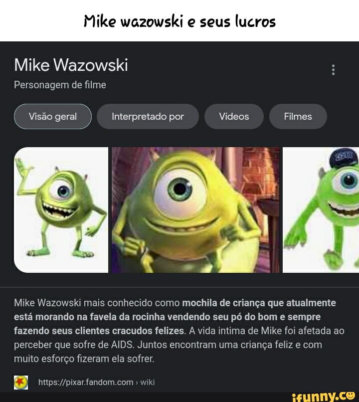 Mike Wazowski, Wiki Pixar