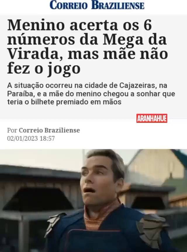 Menino acerta os 6 números da Mega da Virada, mas mãe não fez o jogo