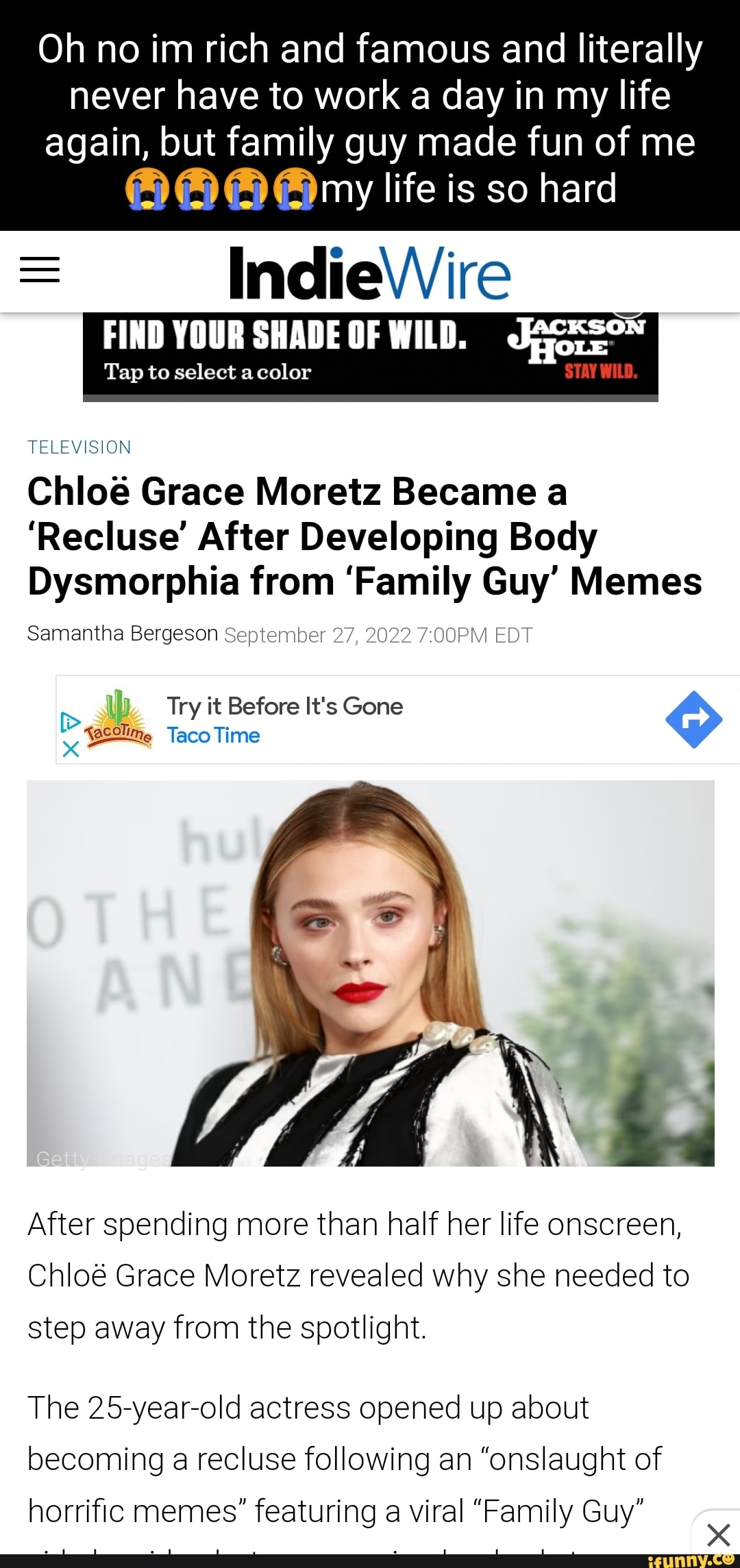 Chloë Grace Moretz: 'Family Guy' Meme Made Me a Recluse – IndieWire