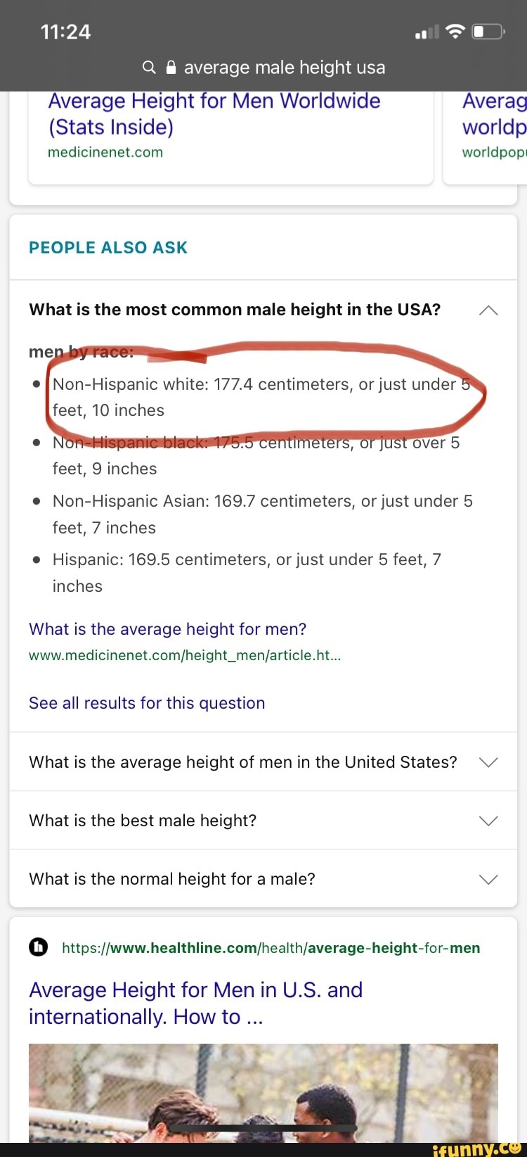 Average Height for Men