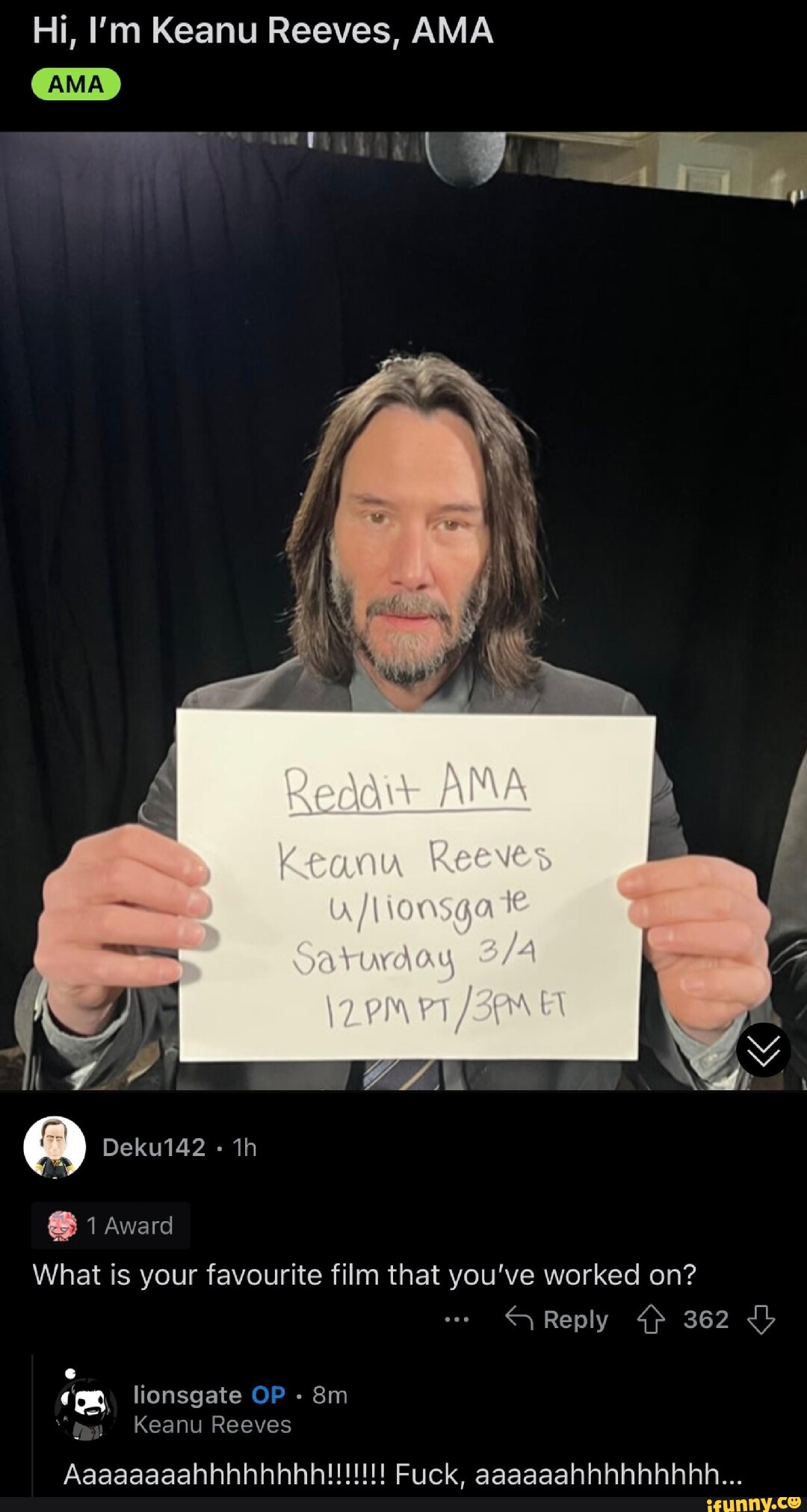 Hi, I'm Keanu Reeves, AMA : r/movies