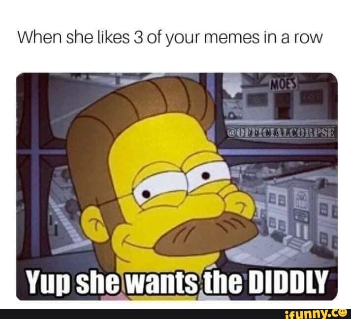 When she likes 3 of your memes in a row Yup shelwanis the DIDDIY