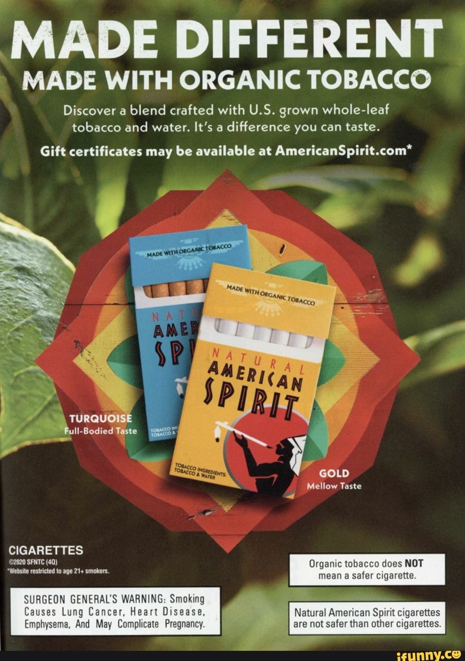 american spirit cigarettes organic