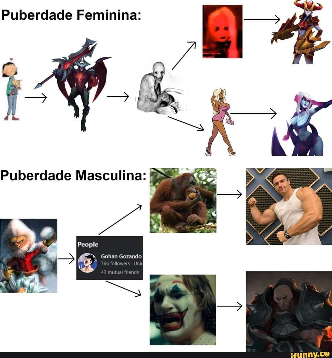 Puberdade Feminina: ER Puberdade Masculina: Gozando Una - iFunny Brazil