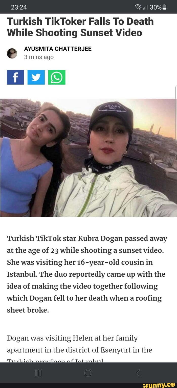 Turkish TikToker Falls To Death While Shooting Sunset Video AYUSMITA  CHATTERS mins ago Ea [s) Turkish