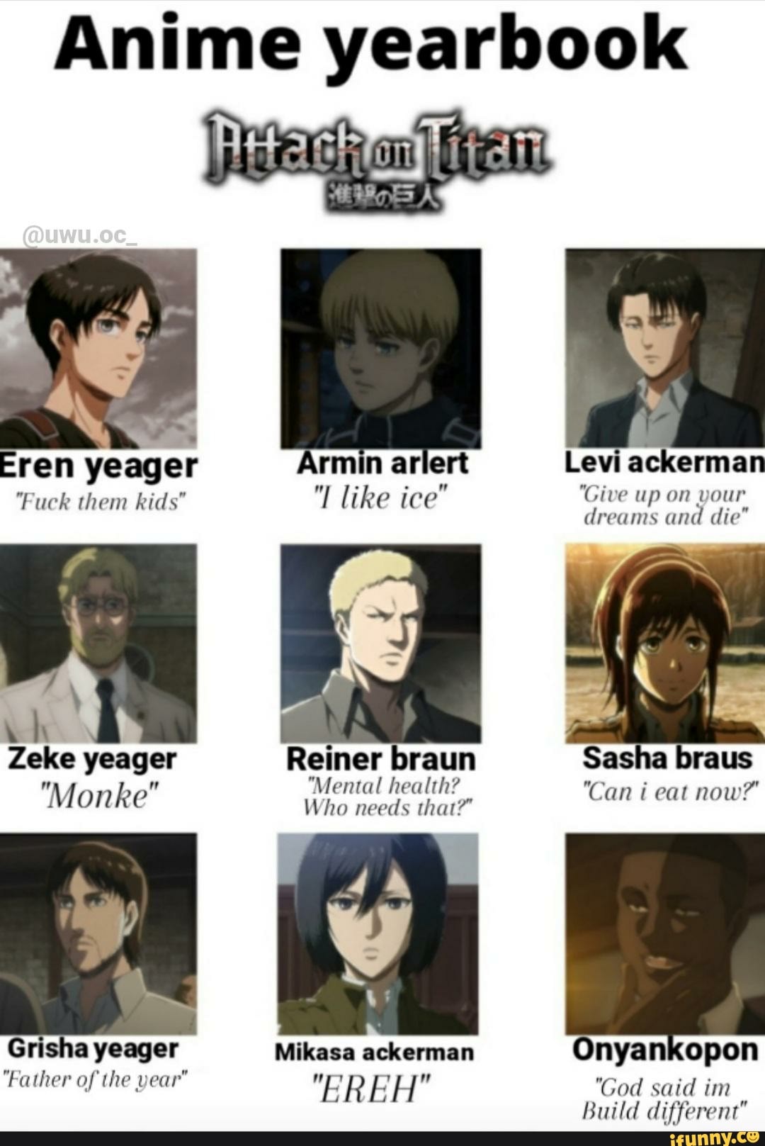 Low quality Eren & Grisha meme : r/ShingekiNoKyojin