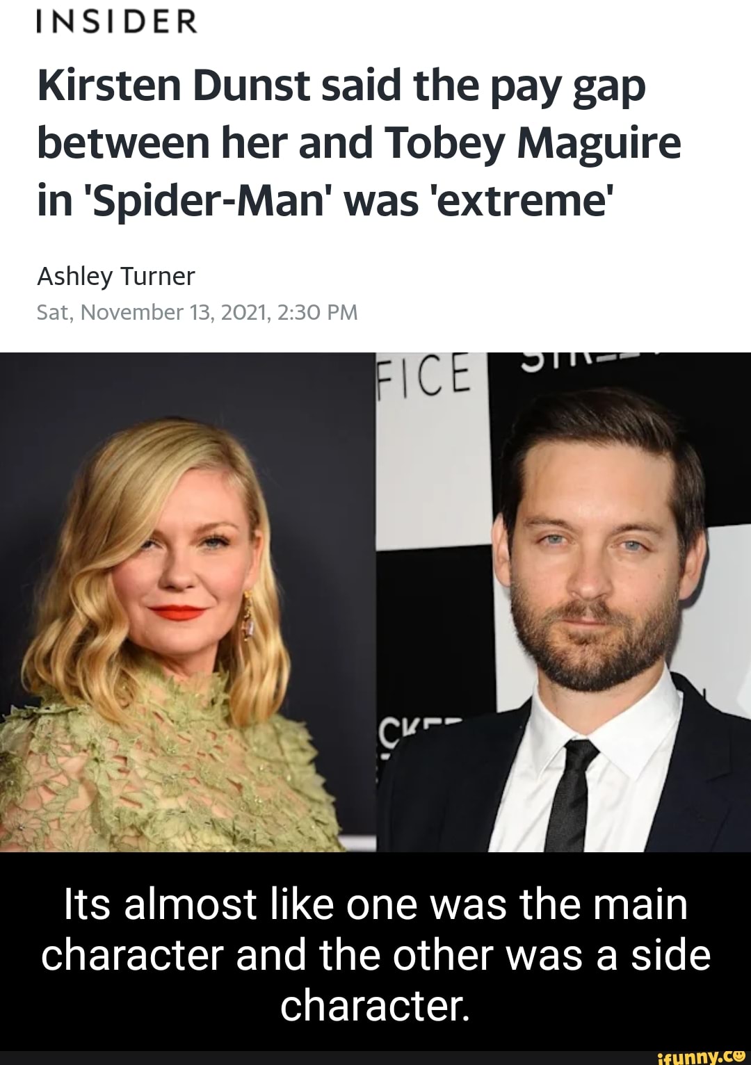 Kirsten Dunst: 'The pay disparity between me and Spider-Man was very  extreme