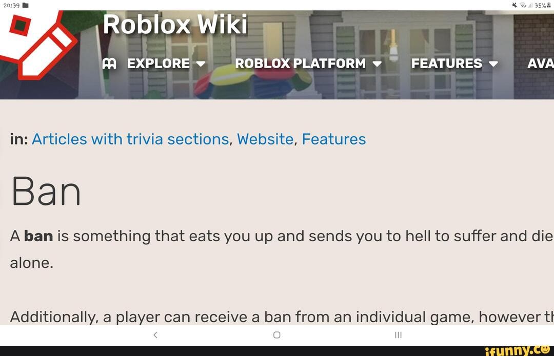 Ban, Wiki Roblox