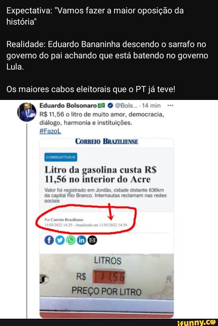 Litro da gasolina custa R$ 11,56 no interior do Acre