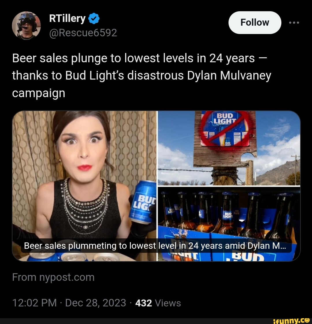 Beer sales plummeting to lowest level in 24 years amid Dylan Mulvaney fiasco