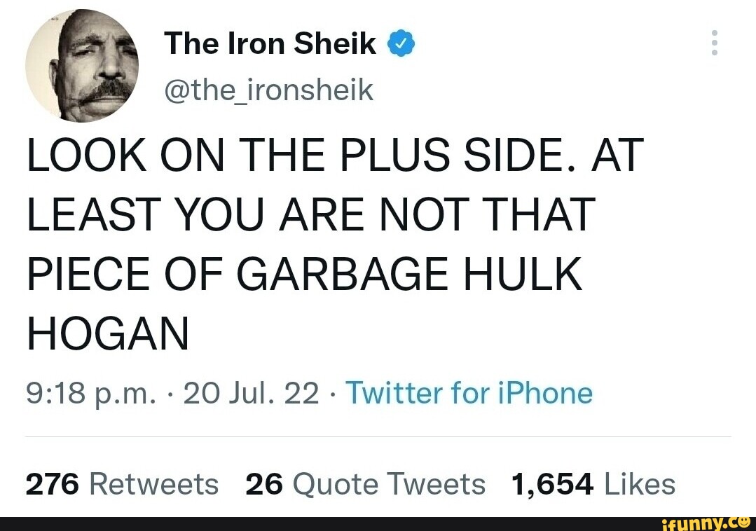 Iron sheik discount twitter hulk hogan