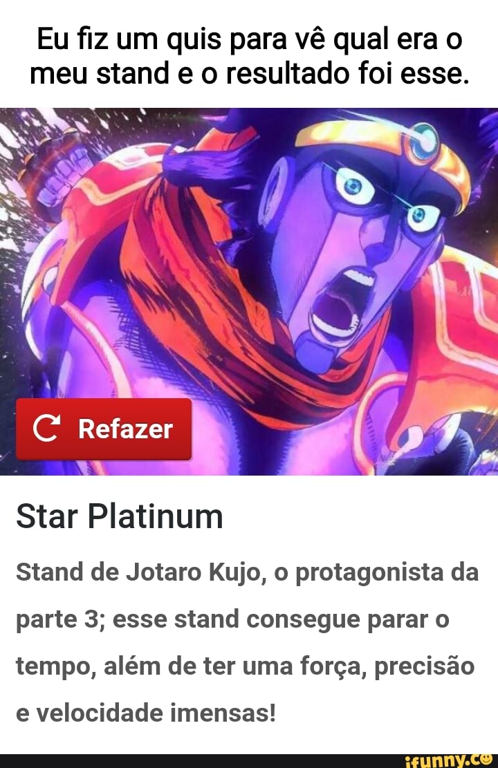 Qual é o stand de protagonista mais forte?