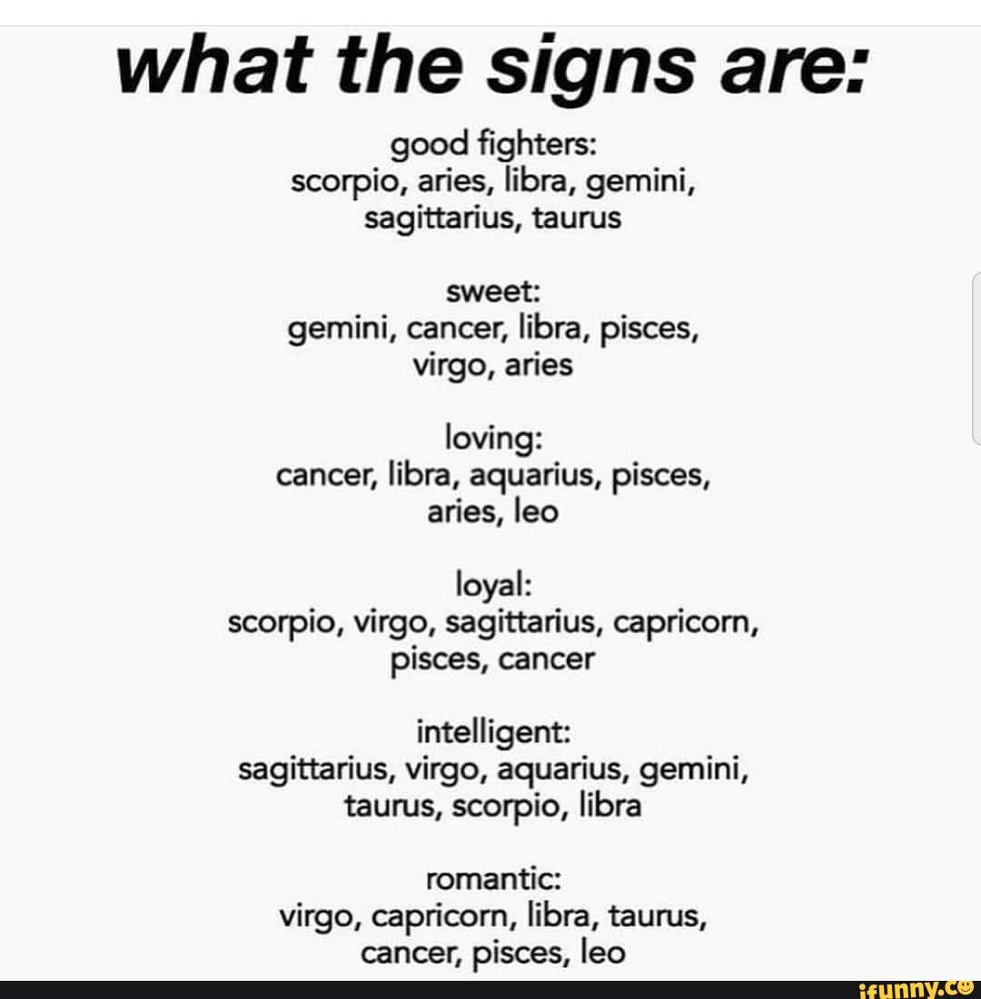 What the signs are good fighters scorpio aries libra gemini