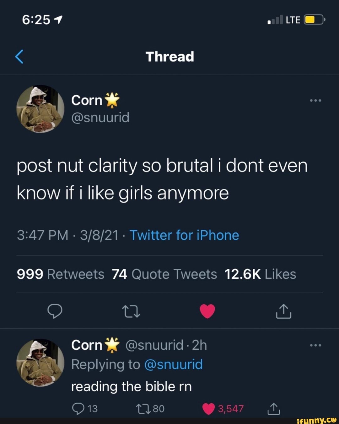 LTE Thread Corn @snuurid post nut clarity so brutal i cont even know if  like girls