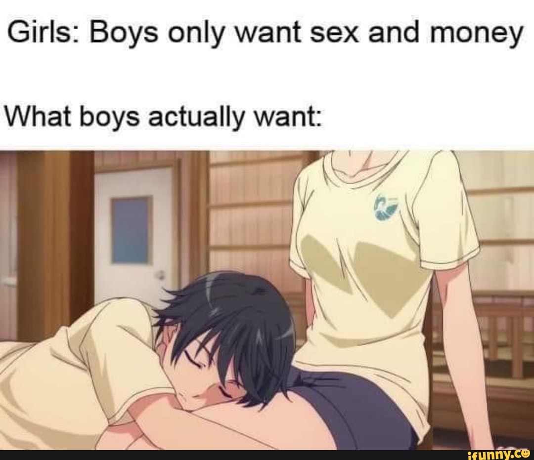 Girls: Boys only want sex and money What boys actually want: - iFunny Brazil