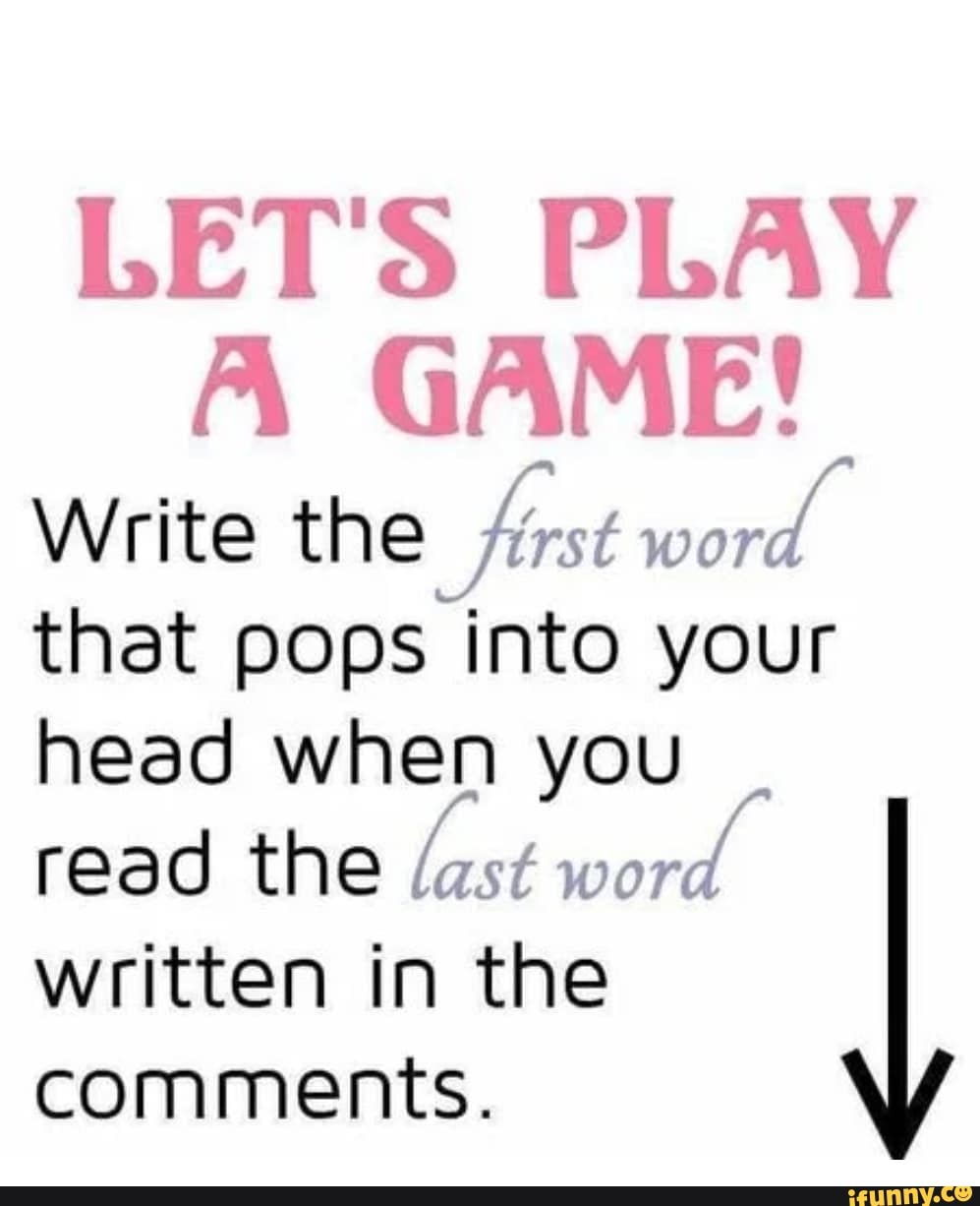 Fun Printz - Let's play a game… Write the first word that pops