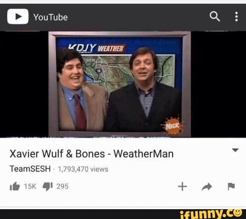 ‘YouTube Xavier Wulf Bones - WeatherMan views - iFunny Brazil