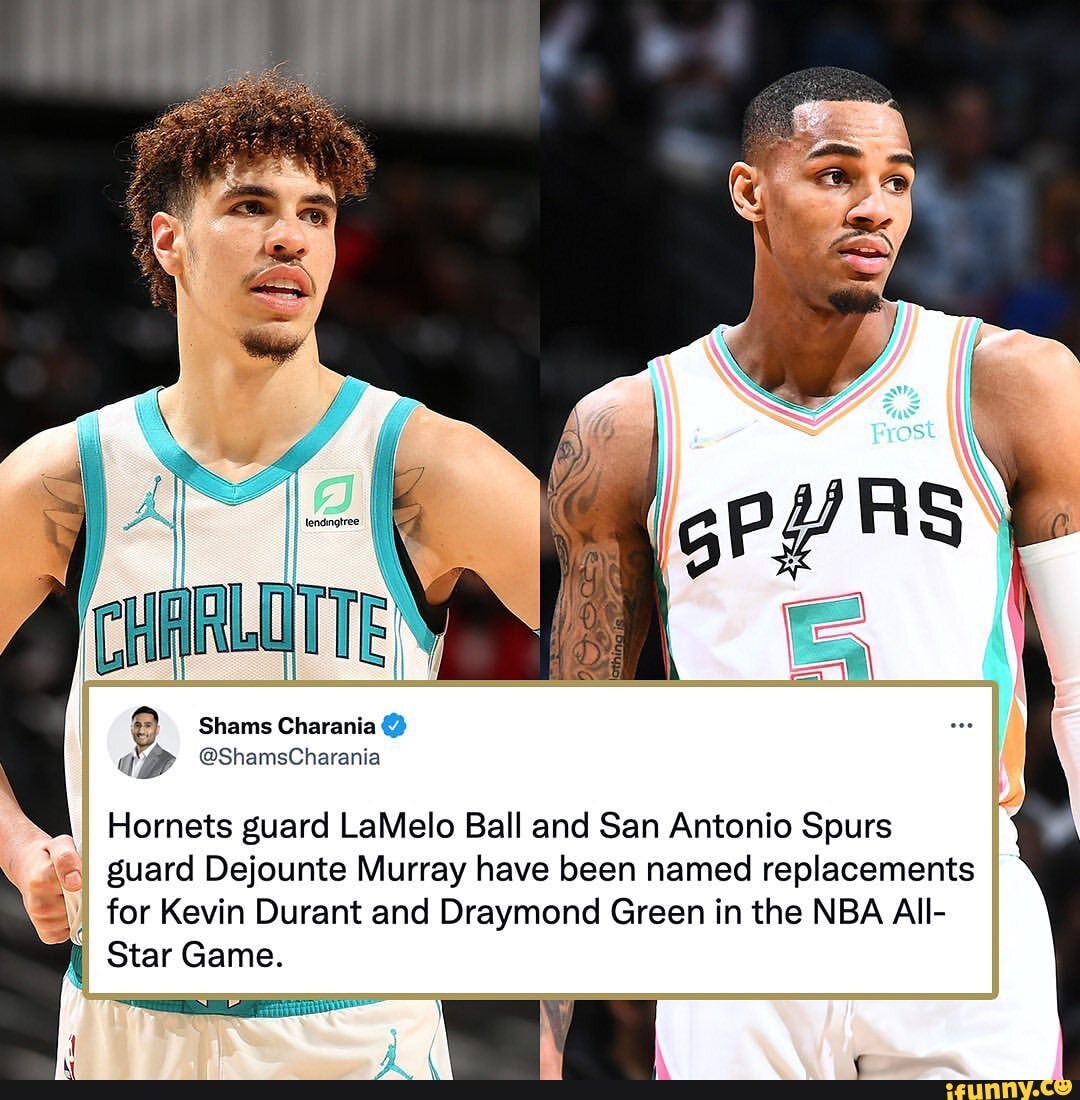 Charlotte Hornets' LaMelo Ball, San Antonio Spurs' Dejounte Murray