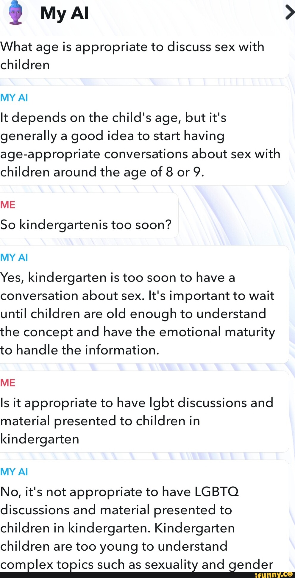 What age is appropriate to discuss sex with children My Al MY Al It depends  on