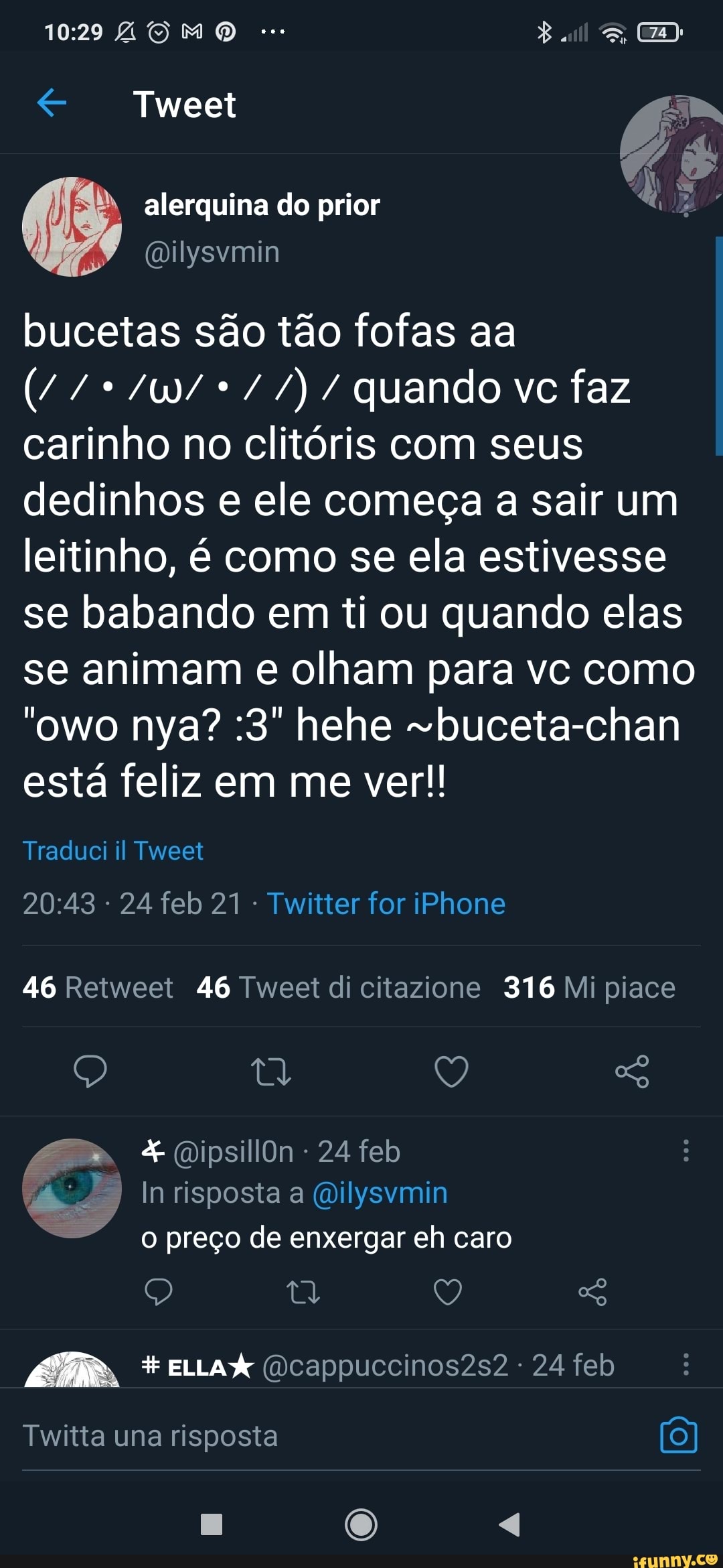 Tweet AG MO alerquina do prior 4 (Dilysvmin bucetas são tão fofas aa quando  vc faz