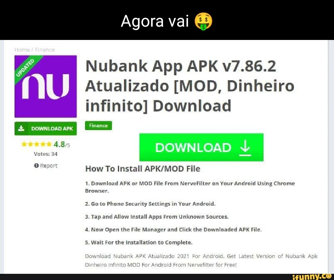 Agora vai Nubank App APK v7.86.2 NU Atualizado [MOD, Dinheiro infinito] Download  DOWNLOAD How To