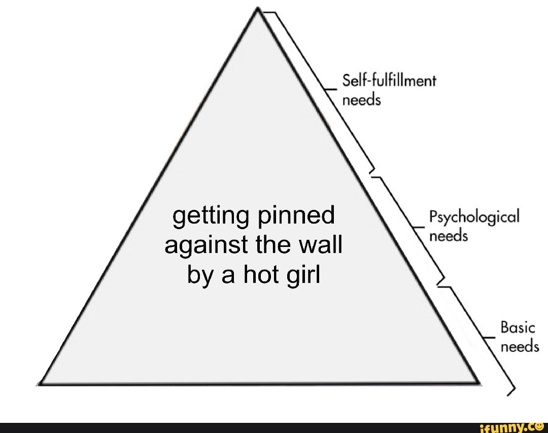 Self-fulfillment needs ff getting pinned against the wall by a hot girl  Psychological needs Basic needs - iFunny Brazil