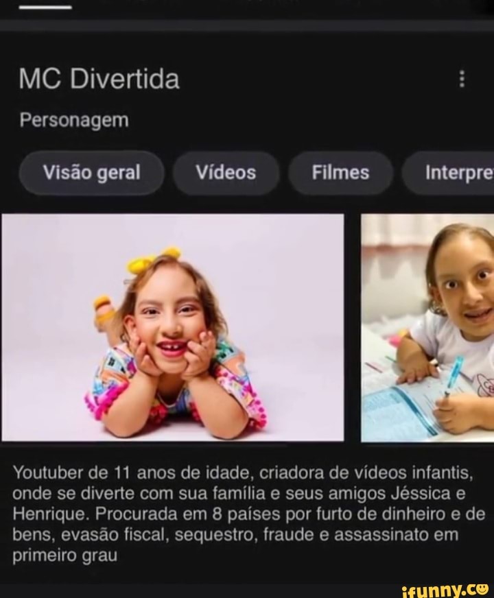 MC Divertida Personagem Visão geral Vídeos Filmes Interpre