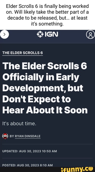 Elder Scrolls 6 Will Most Likely Release Sometime After 2023