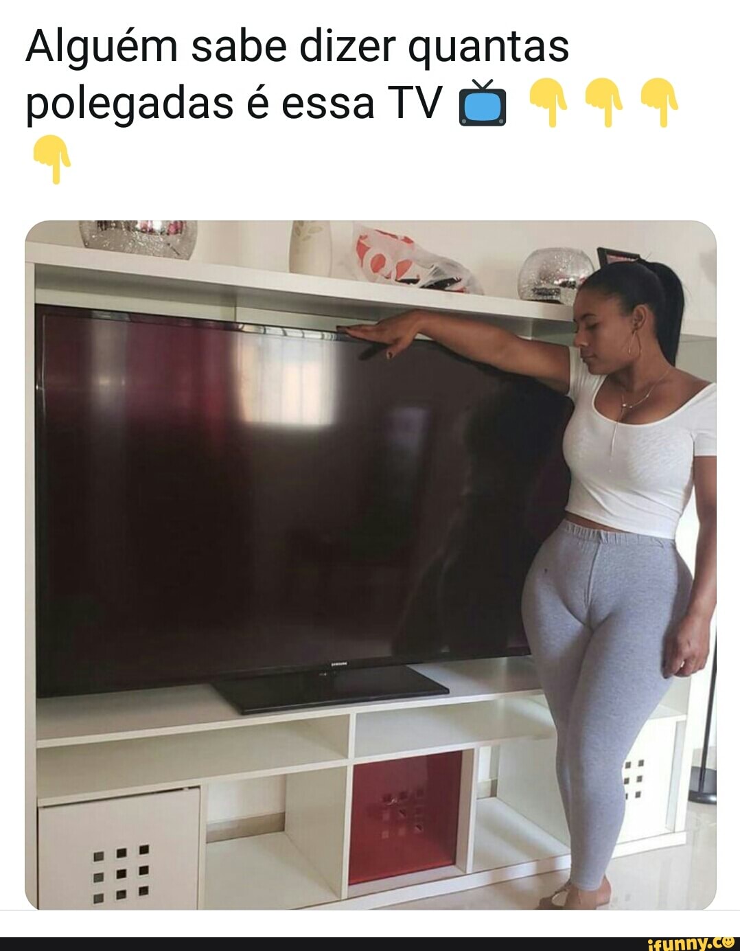 Alguém sabe dizer quantas polegadas é essa TV - iFunny Brazil