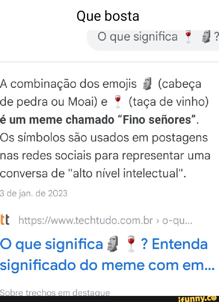 significado dos emojis moai e vinho｜TikTok Search