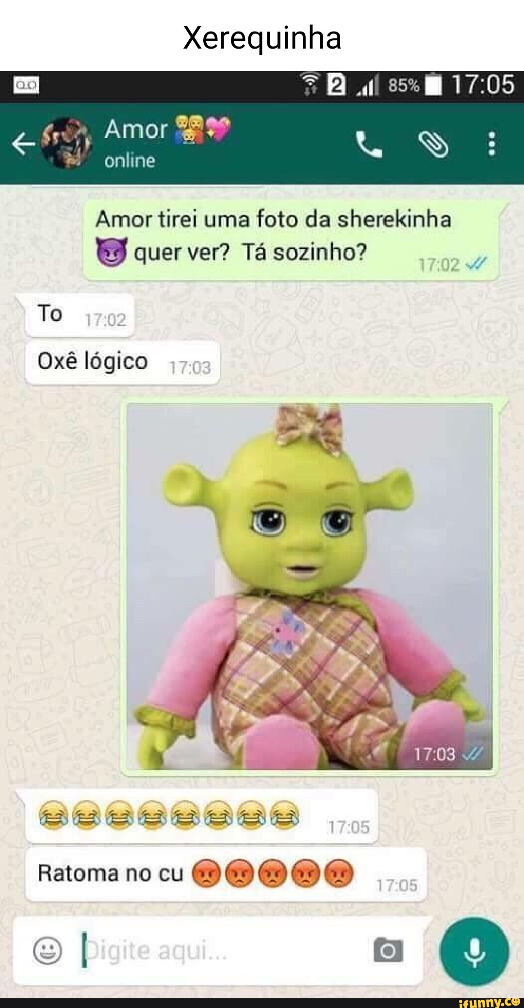 Xerequinha 1705 Amor online Amor tirei uma foto da sherekinha quer ver? Tá  sozinho? To Oxê lógico Ratoma no cu - iFunny Brazil