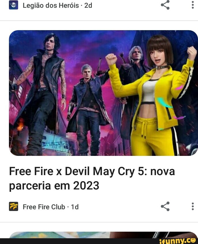Free Fire anuncia colaboração com Devil May Cry 5, free fire