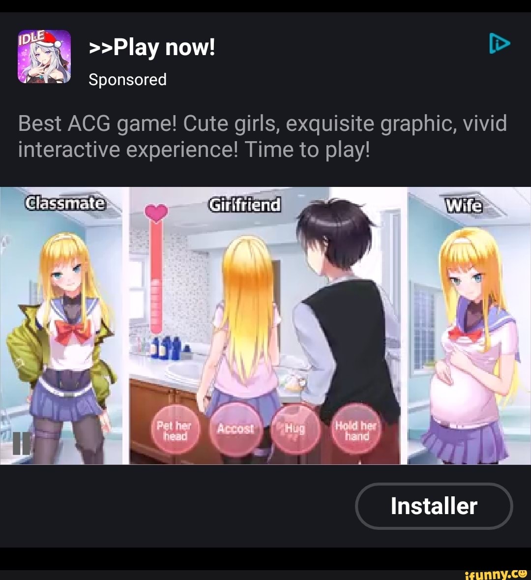 Best ACG game! Cute girls, exquisite graphic, vivid interactive experience!  Time to play! - iFunny Brazil