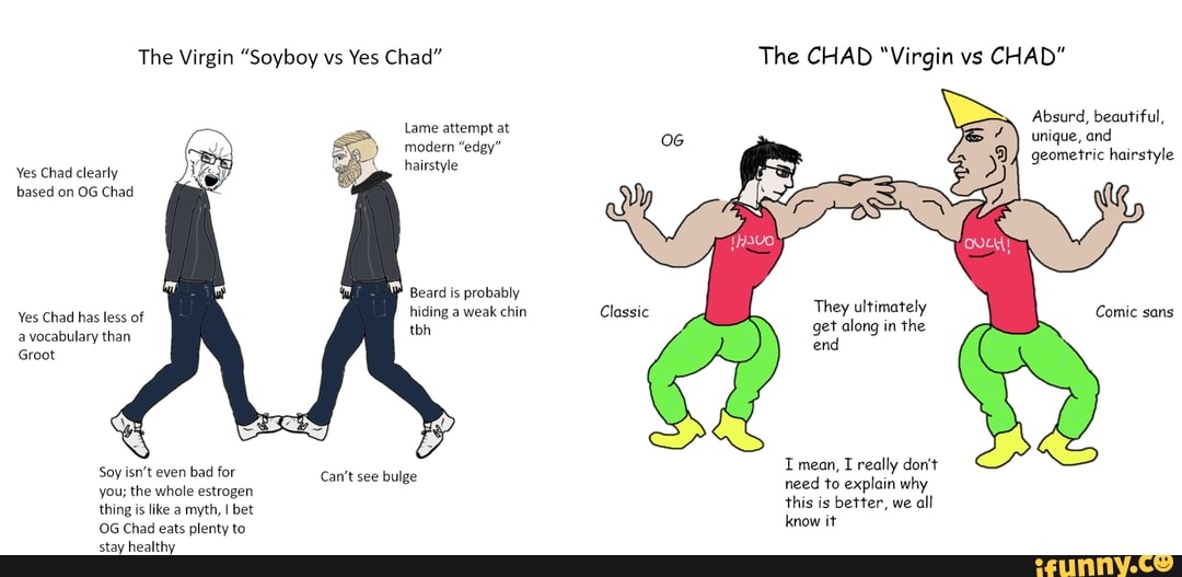 Yes chad x virgin vs chad chad - Imgflip