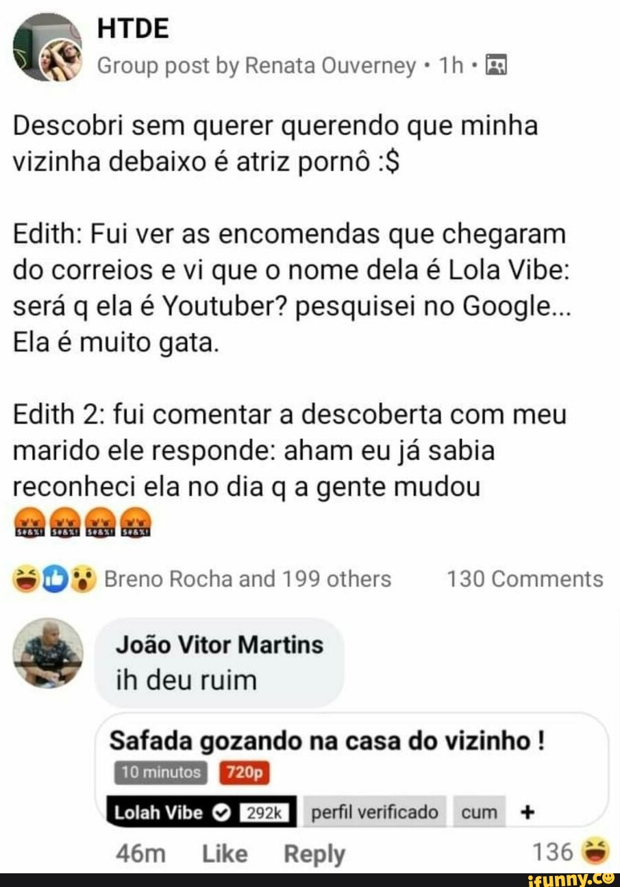 Descobri sem querer querendo que minha vizinha debaixo é atriz pornô Edith:  Fui ver as encomendas