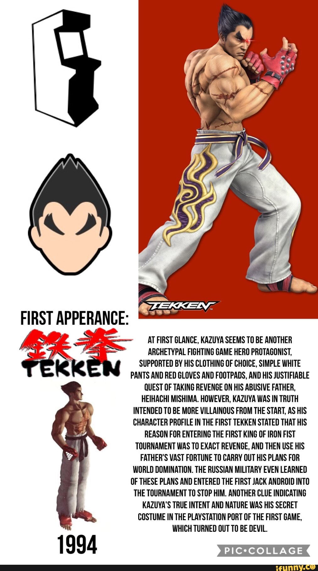Mishima Kazuya - Tekken games - Character profile 