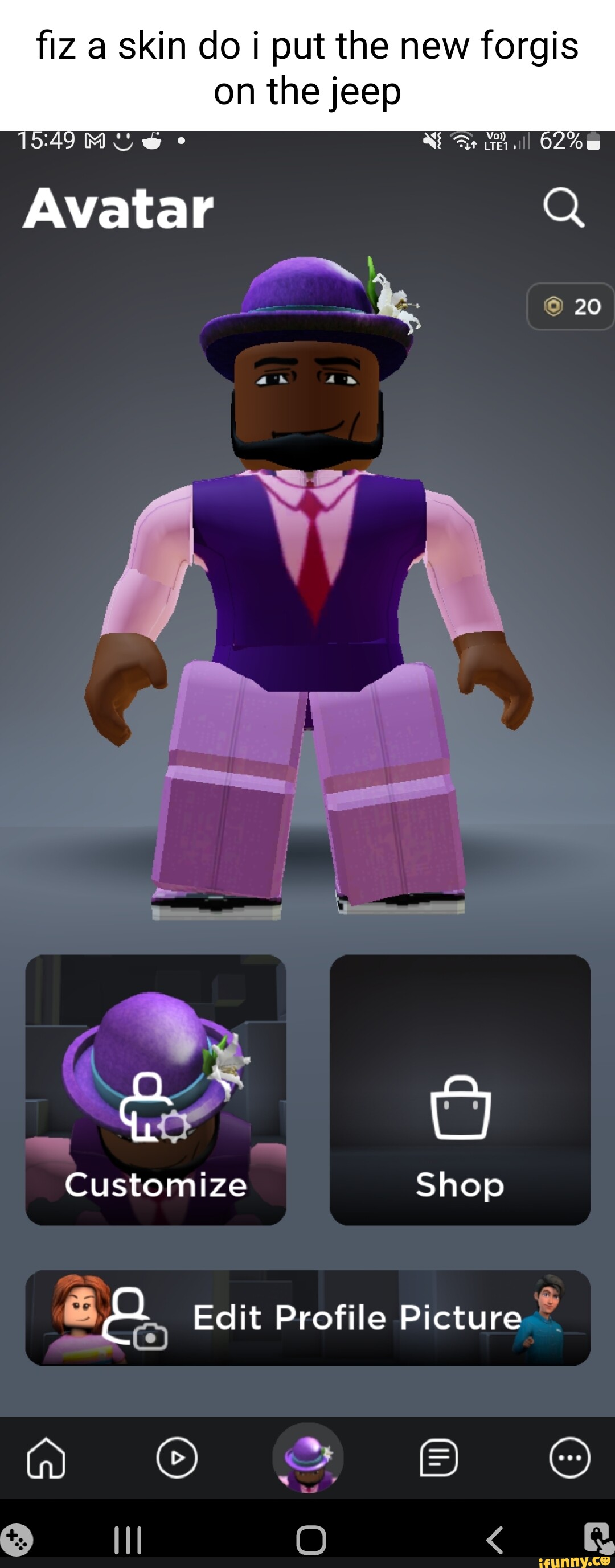 Avaliem meu avatar no Roblox Avatar Customize Marketplace Edit Profile  Picture I - iFunny Brazil