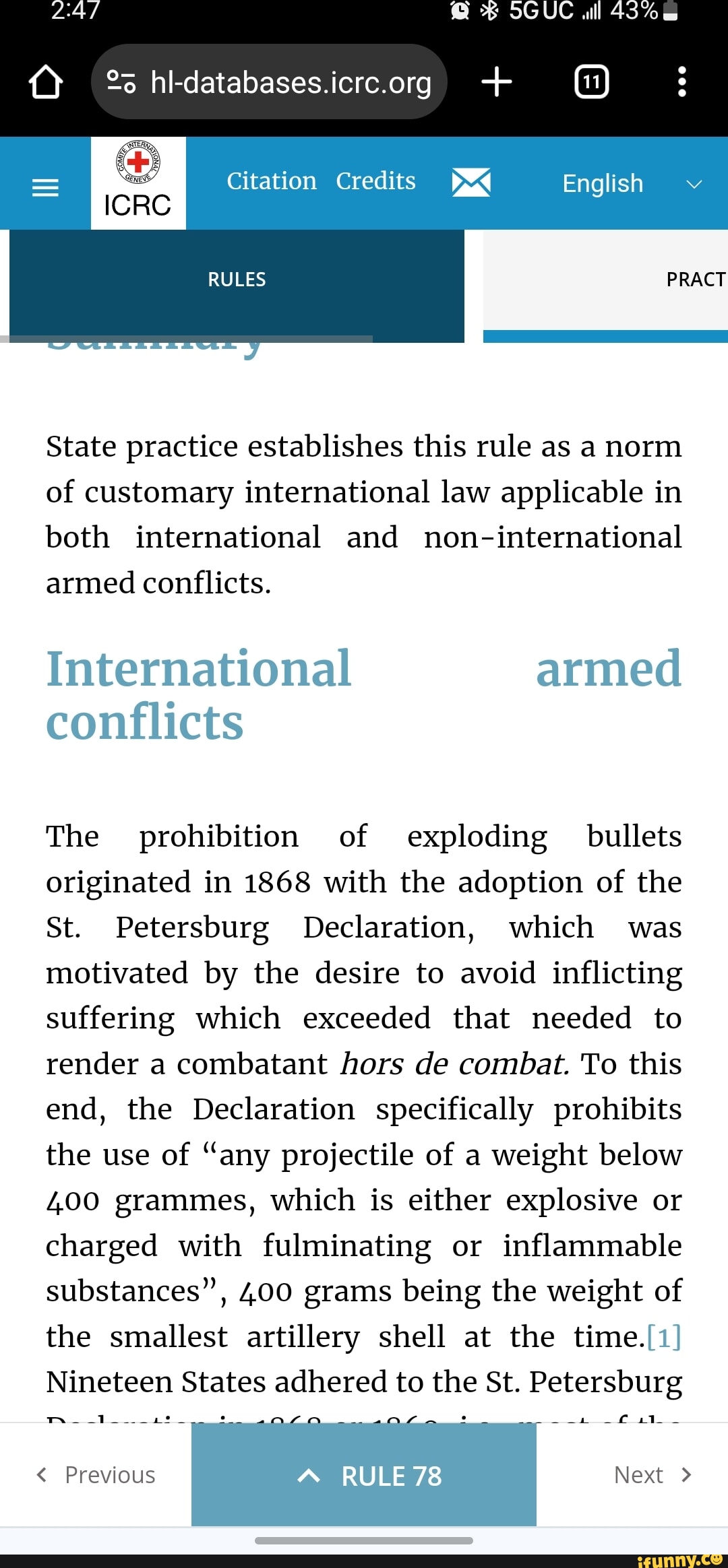 SGUC Citation Credits English I RULES PRACT ICRC State practice