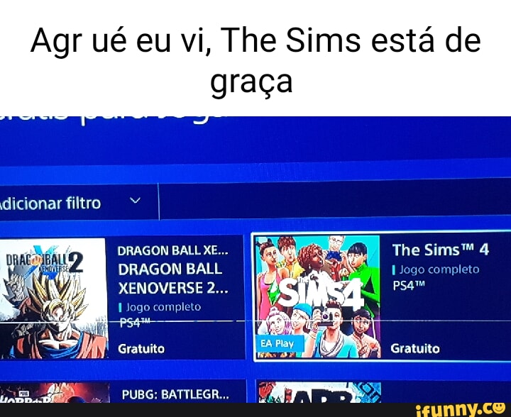 Agr ué eu vi, The Sims está de graça DRAGON BALL XE The Sims